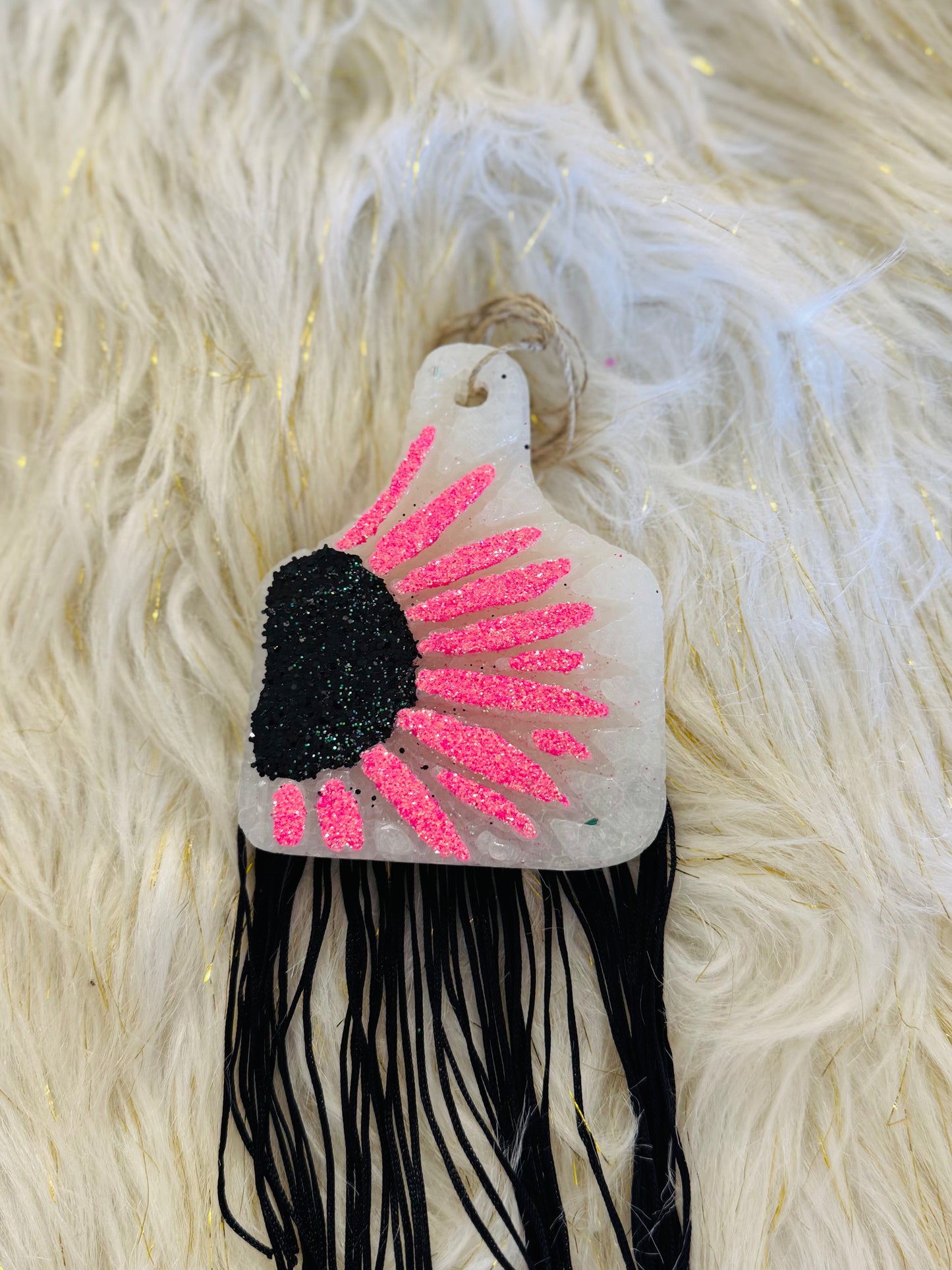 Flower Cow Tag Freshie