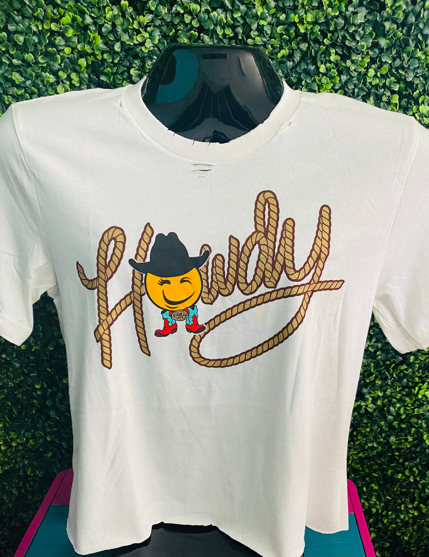 Howdy Crop Distressed Tee