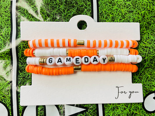 Orange Game Day Heishi Bracelet