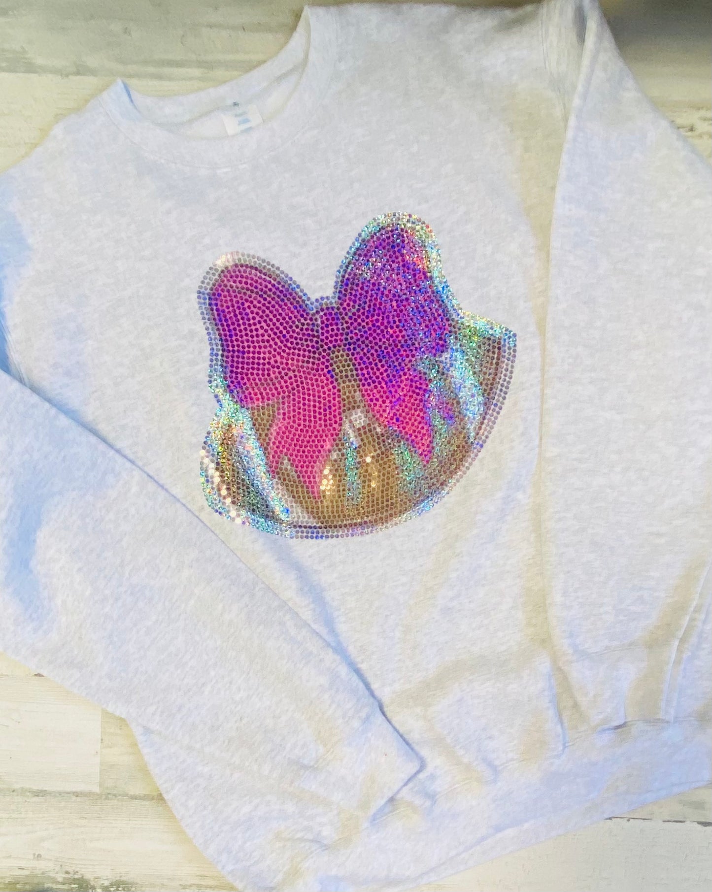 Spangle Football Bow Sweatshirt