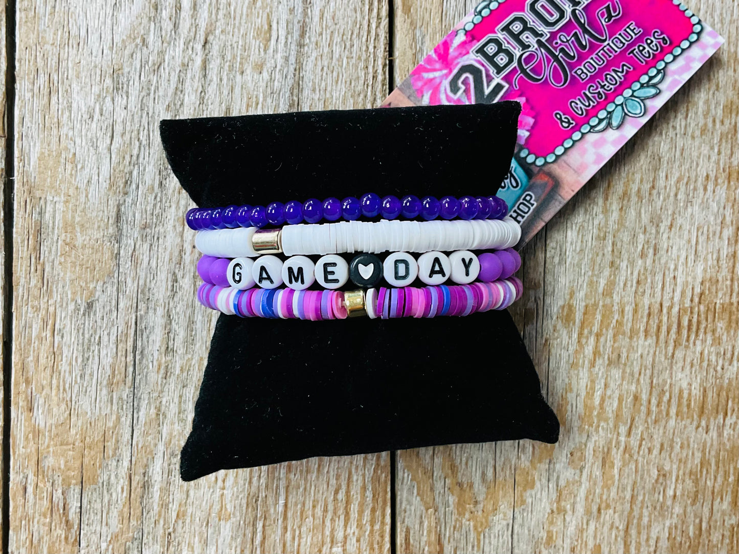 Purple Game Day Heishi Bracelet