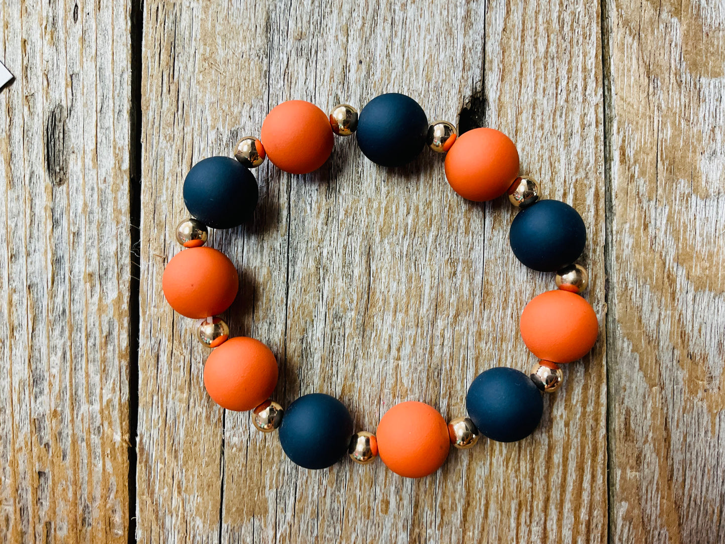 Orange & Black Beaded Bracelet