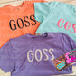 Custom Glitter PUFF Comfort Color Tee - 1 Word