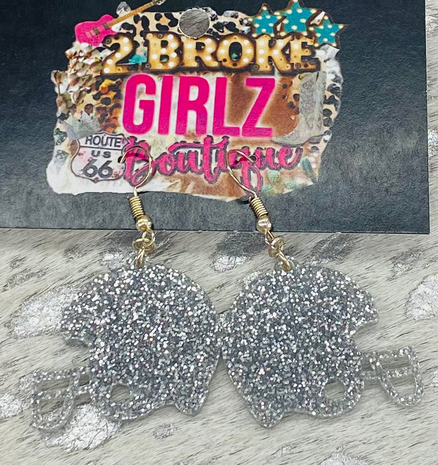 Glitter Helmet Earrings