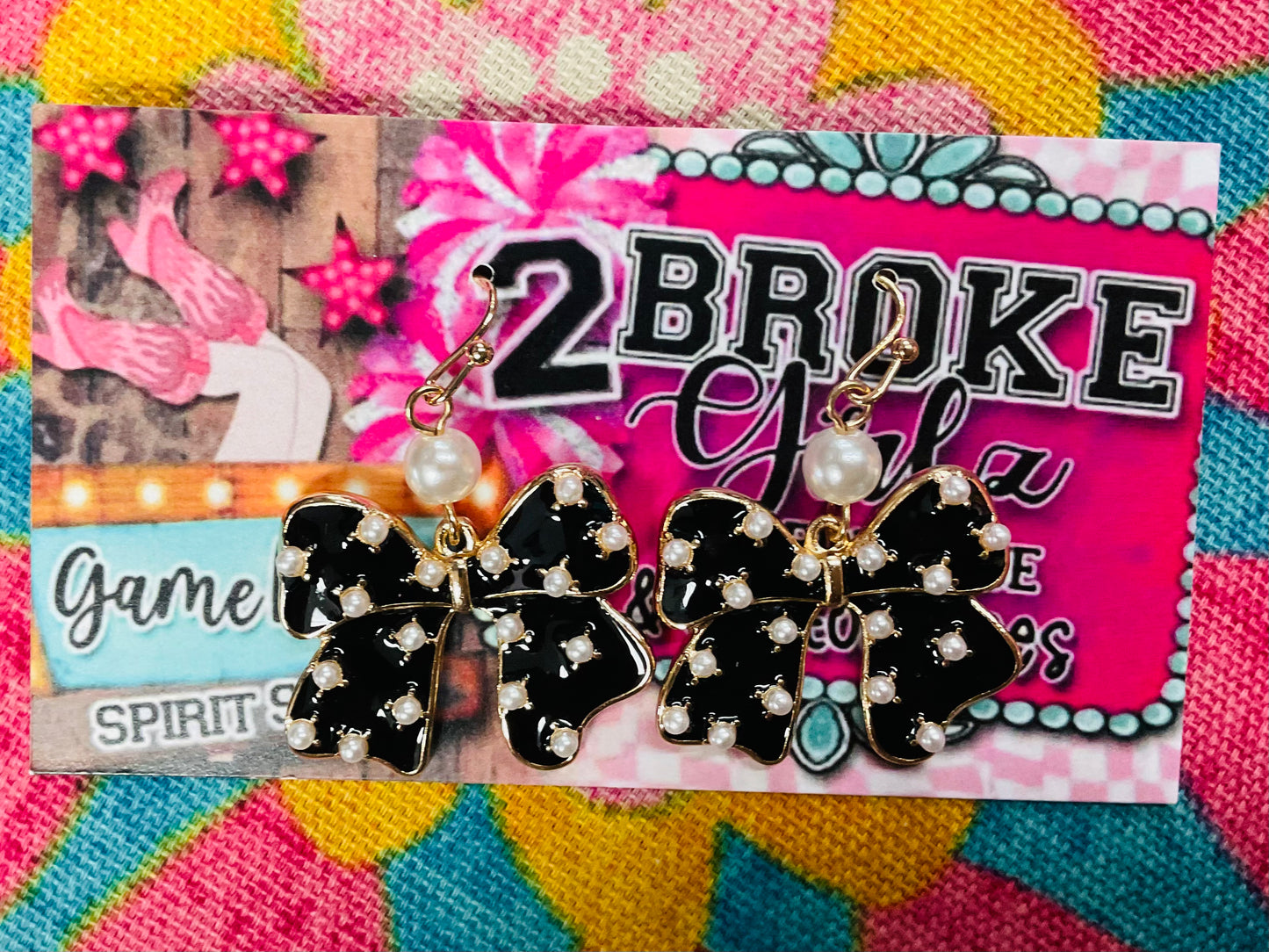 Black Bow Earrings