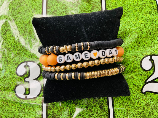 Black & Gold Game Day Bracelet