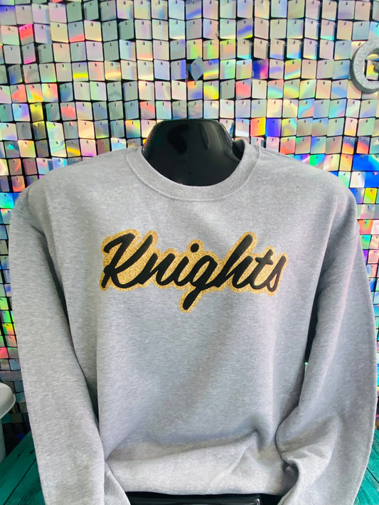 Knights Glitter & Puff Crewneck