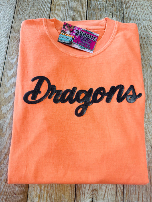 Dragons Glitter Puff Comfort Colors Tee