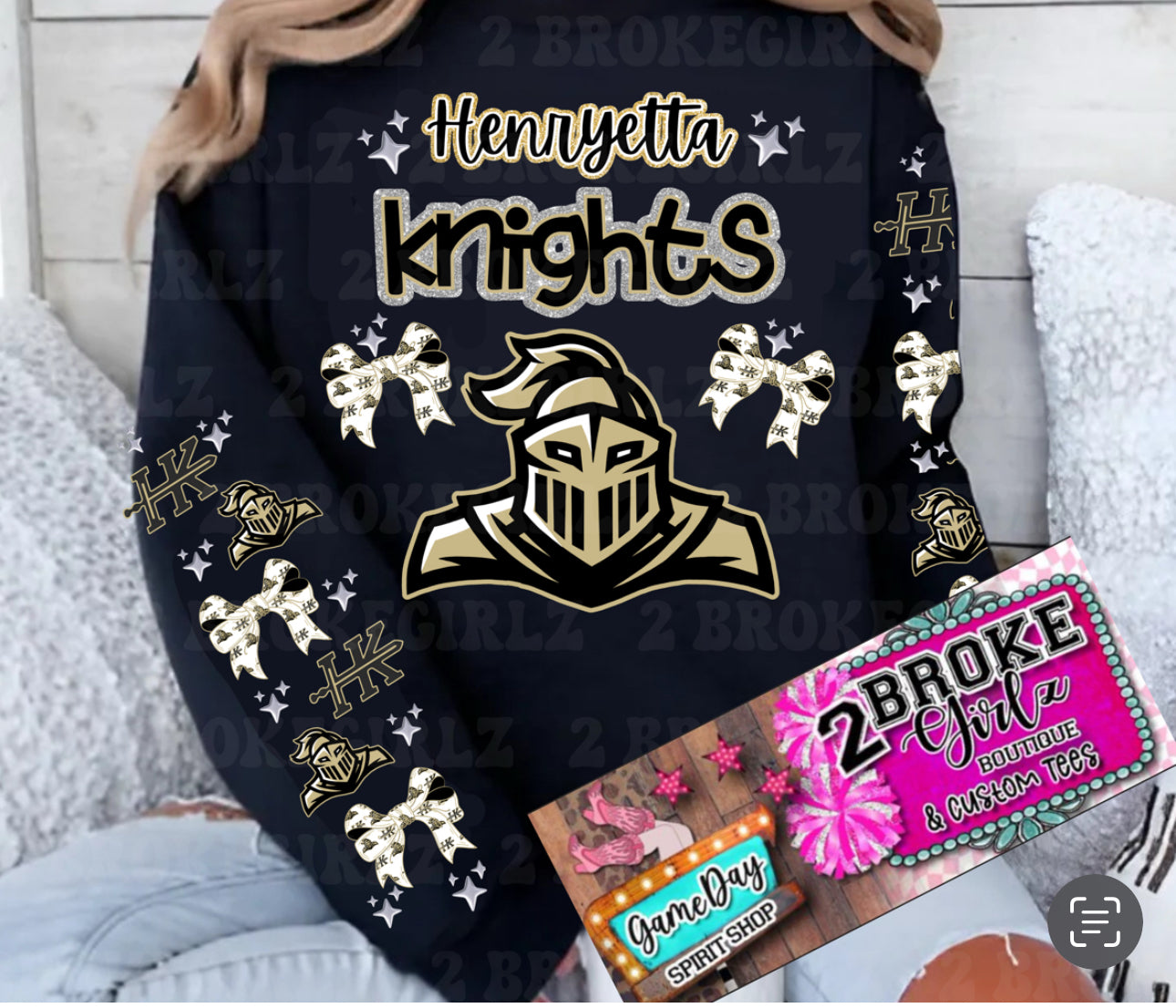 Henryetta Knights Bow Sweatshirt