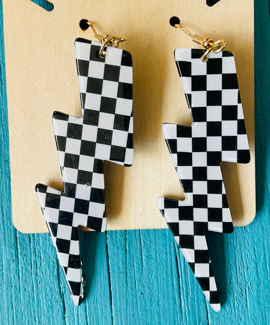 Lighting Checker Earrings