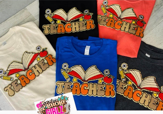 Teacher Chenille Patch Tee