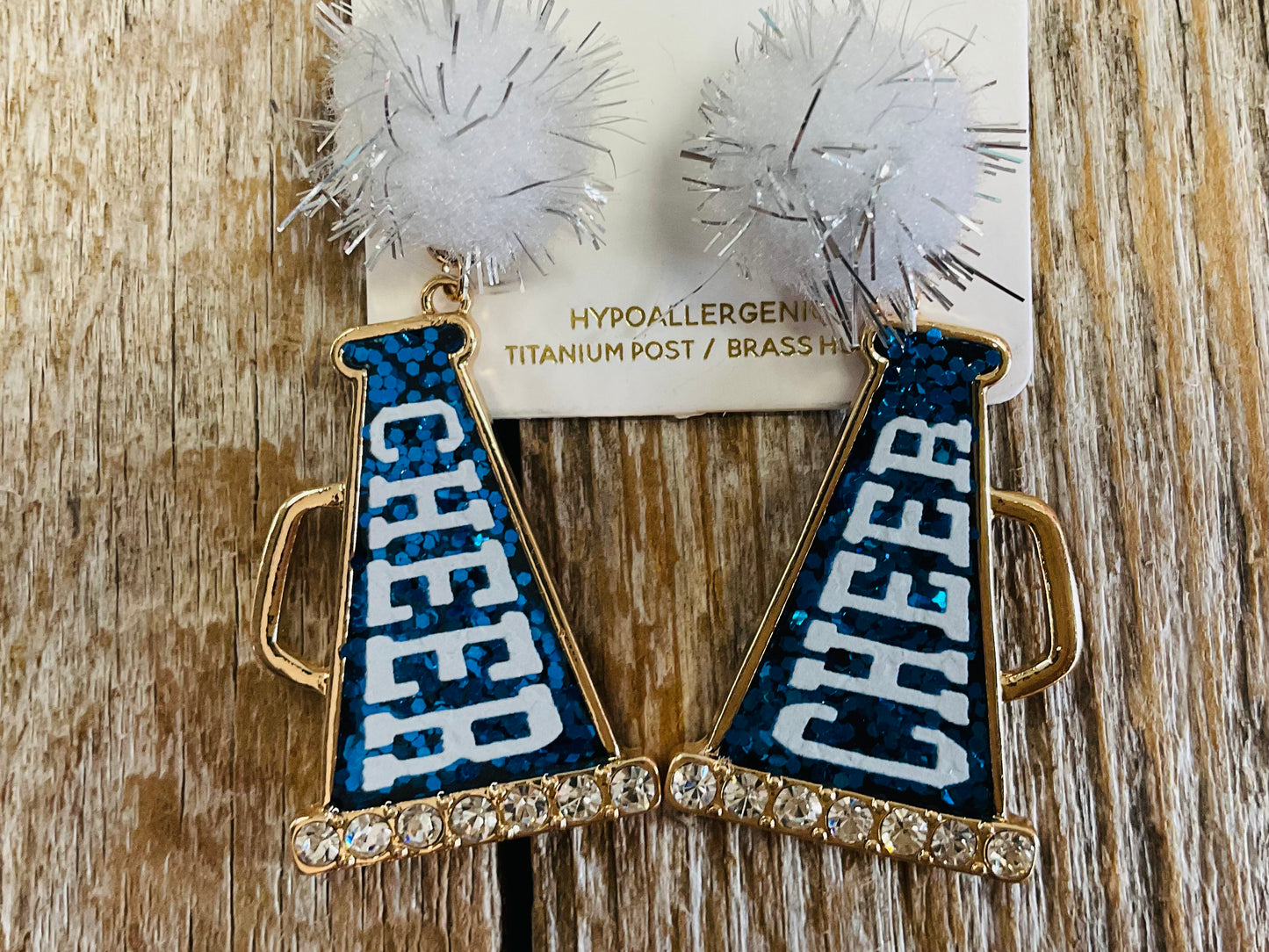 Hypoallergenic Cheer Earrings - Blue