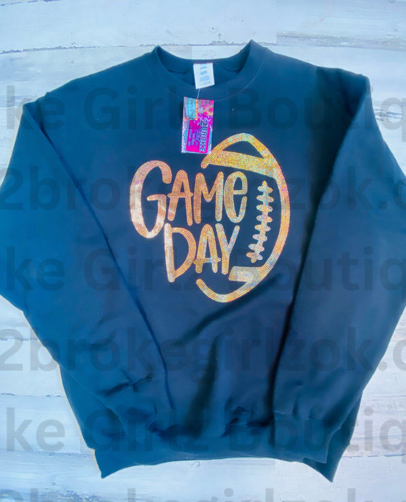 Game Day Gold Spangle Crewneck