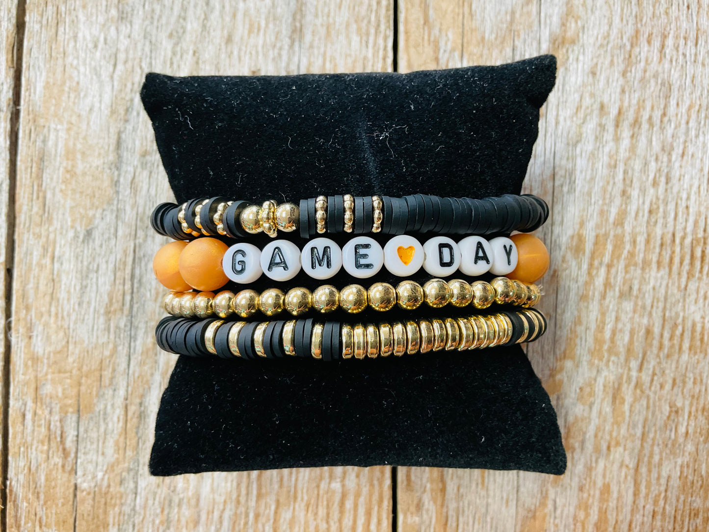 Black & Gold Game Day Bracelet