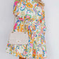 Paisley Floral Print Belted Plus
Size Dress