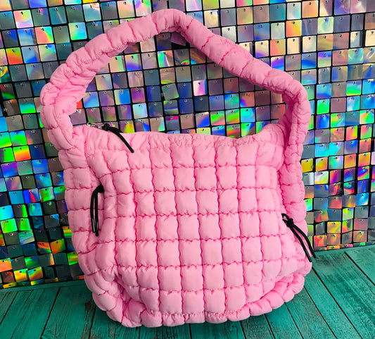 Puffer Quilted Handbag - Pink