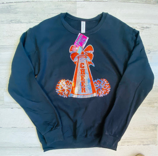 Cheer Spangle Crewneck - Orange & Silver