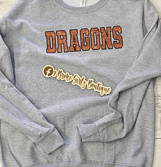 Dragons Faux Sequin Sweatshirt