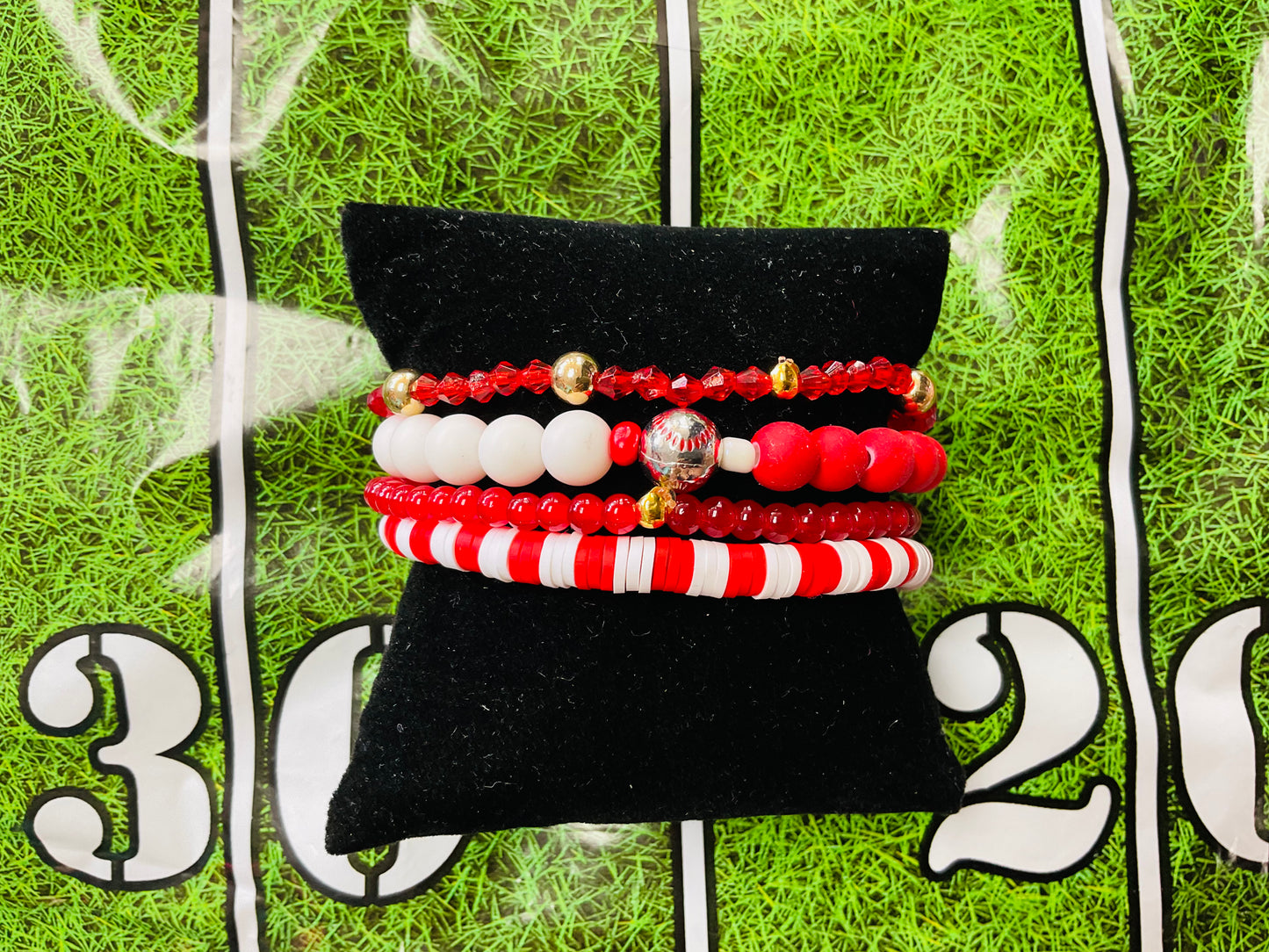 Baseball Heishi Beaded Bracelet