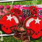Red Helmet Earrings