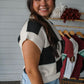 Checkered Black Short Sleeve Sweater