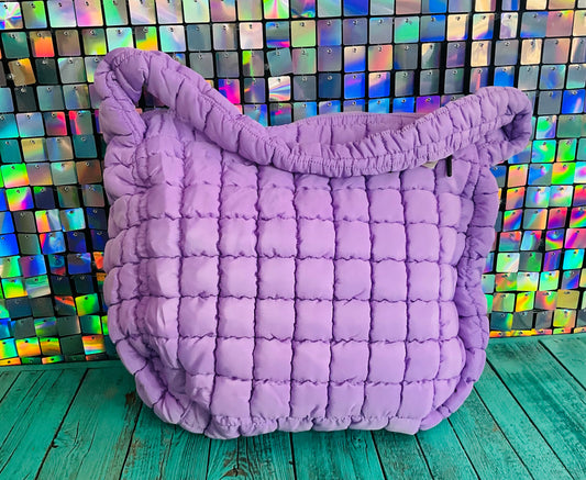 Puffer Quilted Handbag - Lavender