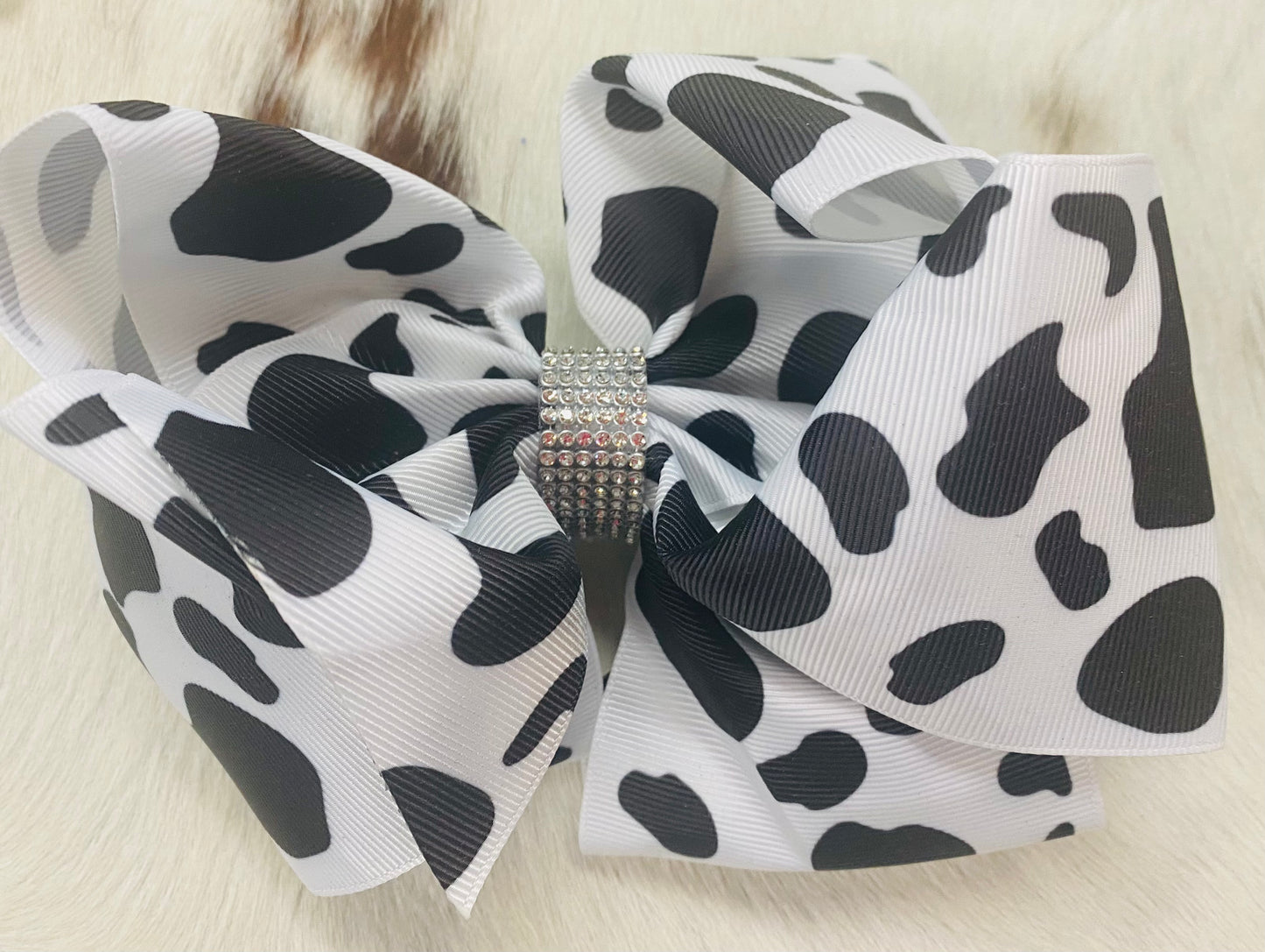 Cow Print Hair Bow