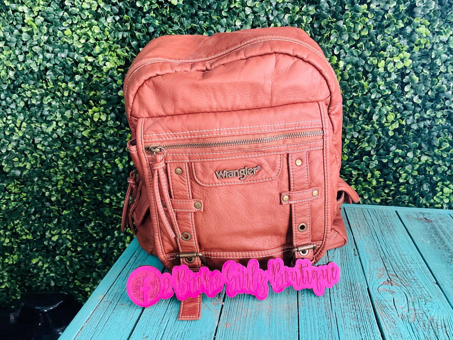 Brown Leather Wrangler Backpack