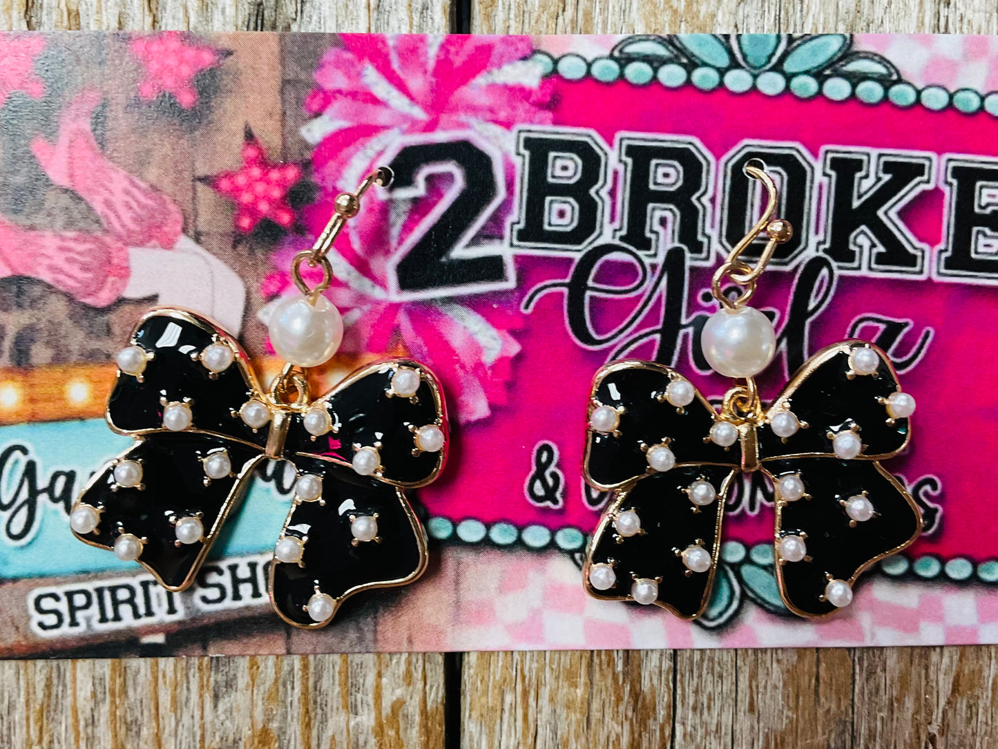 Black Bow Earrings