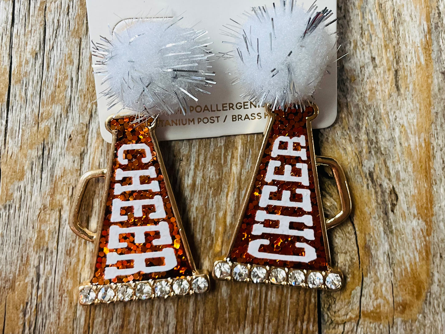 Pom Cheer Hypoallergenic Orange Earrings