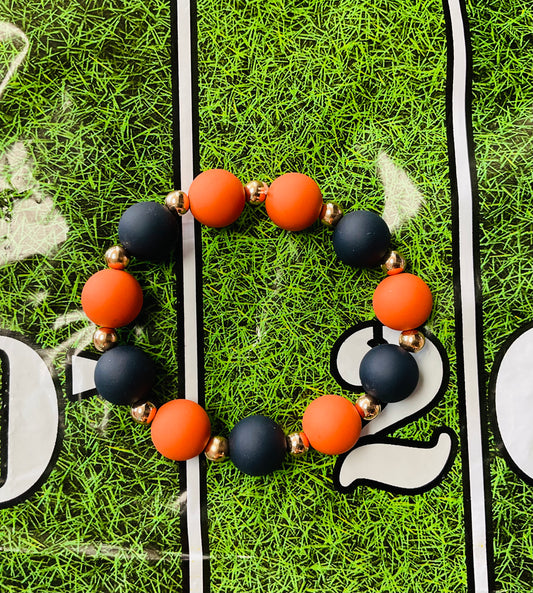 Orange & Black Beaded Bracelet