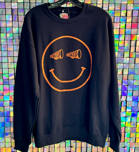 Glitter Cheer Smiley Sweatshirt