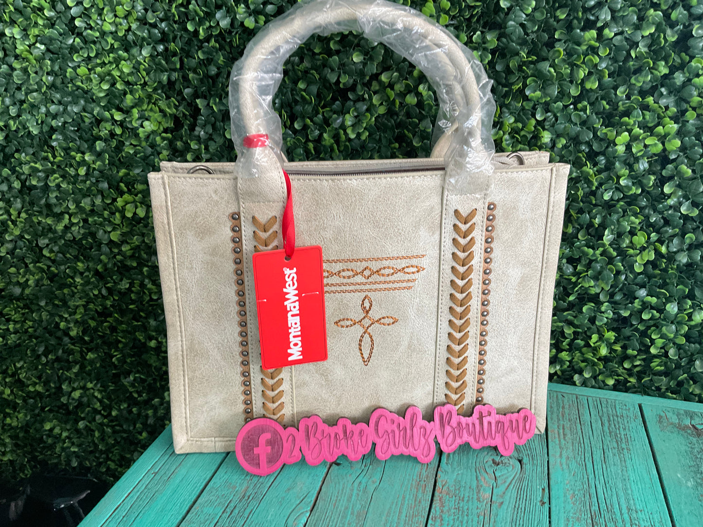 Cream Embroidered Wrangler Handbag