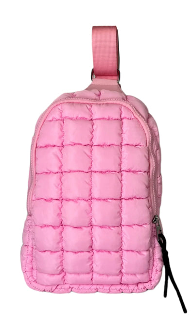 Puffer Quilted Crossbody - PINK