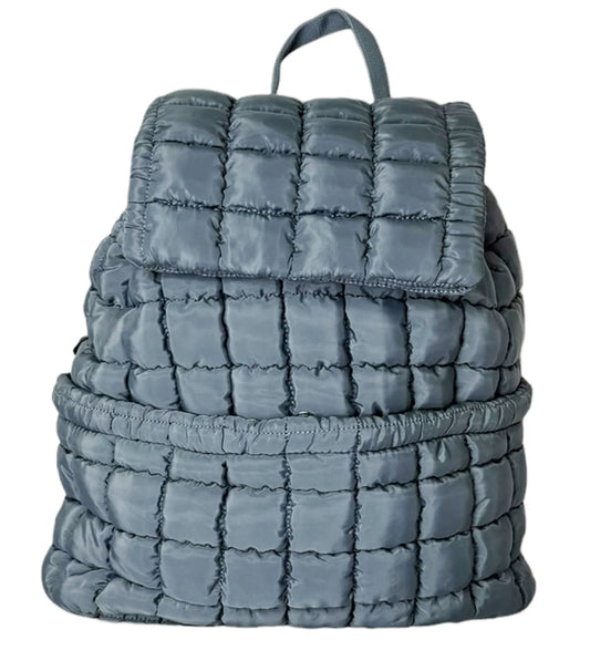 Puffer Quilted Backpack- GREY