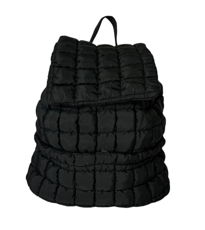 Puffer Quilted Backpack - BLACK