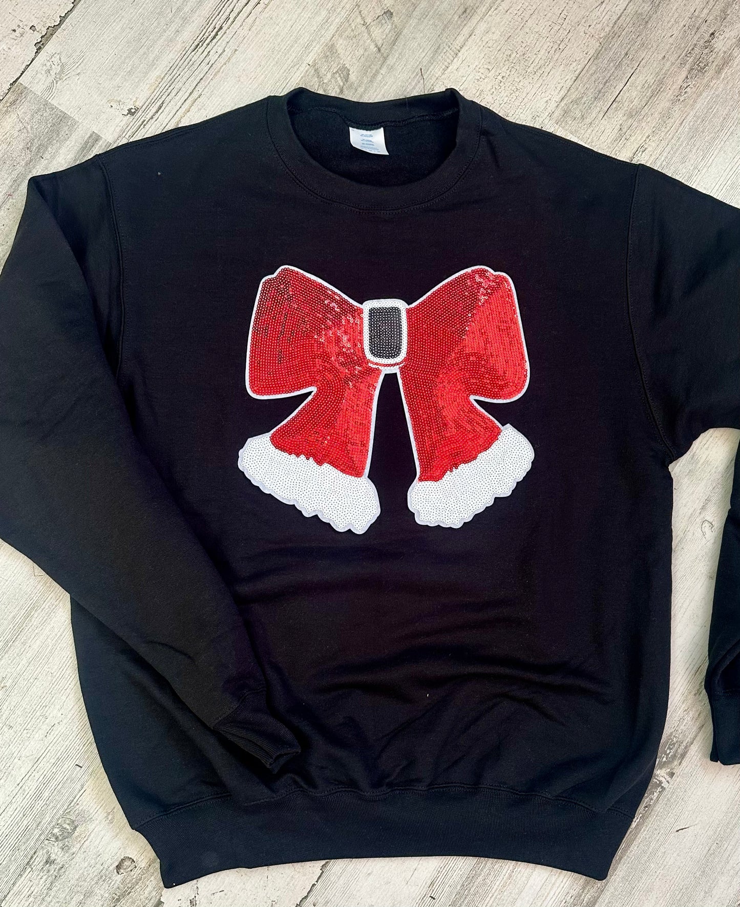 Santa Bow Chenille Crewneck - Read Description