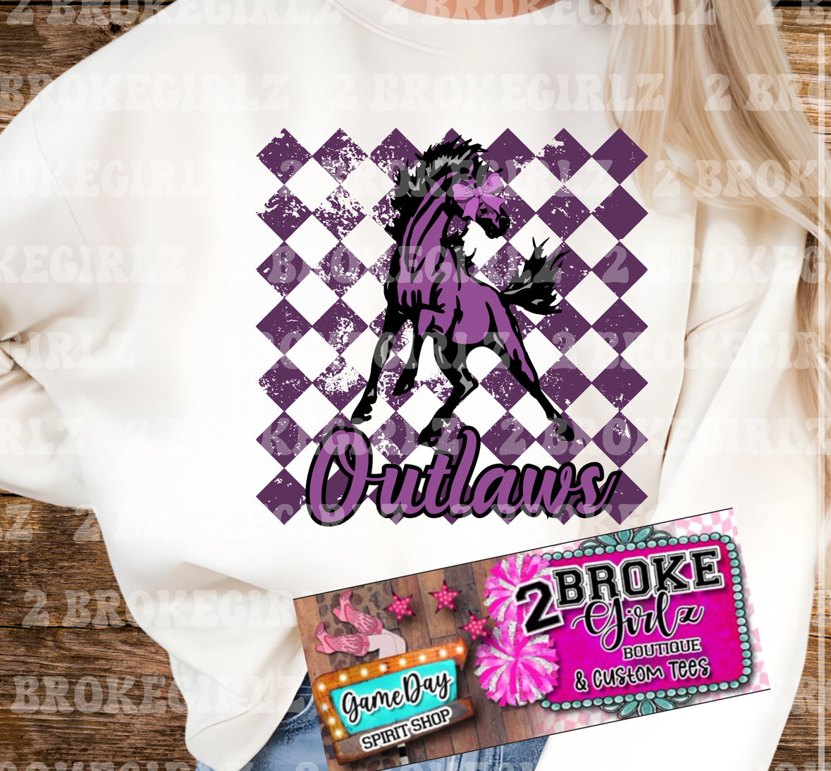 Outlaws Checkered Crewneck