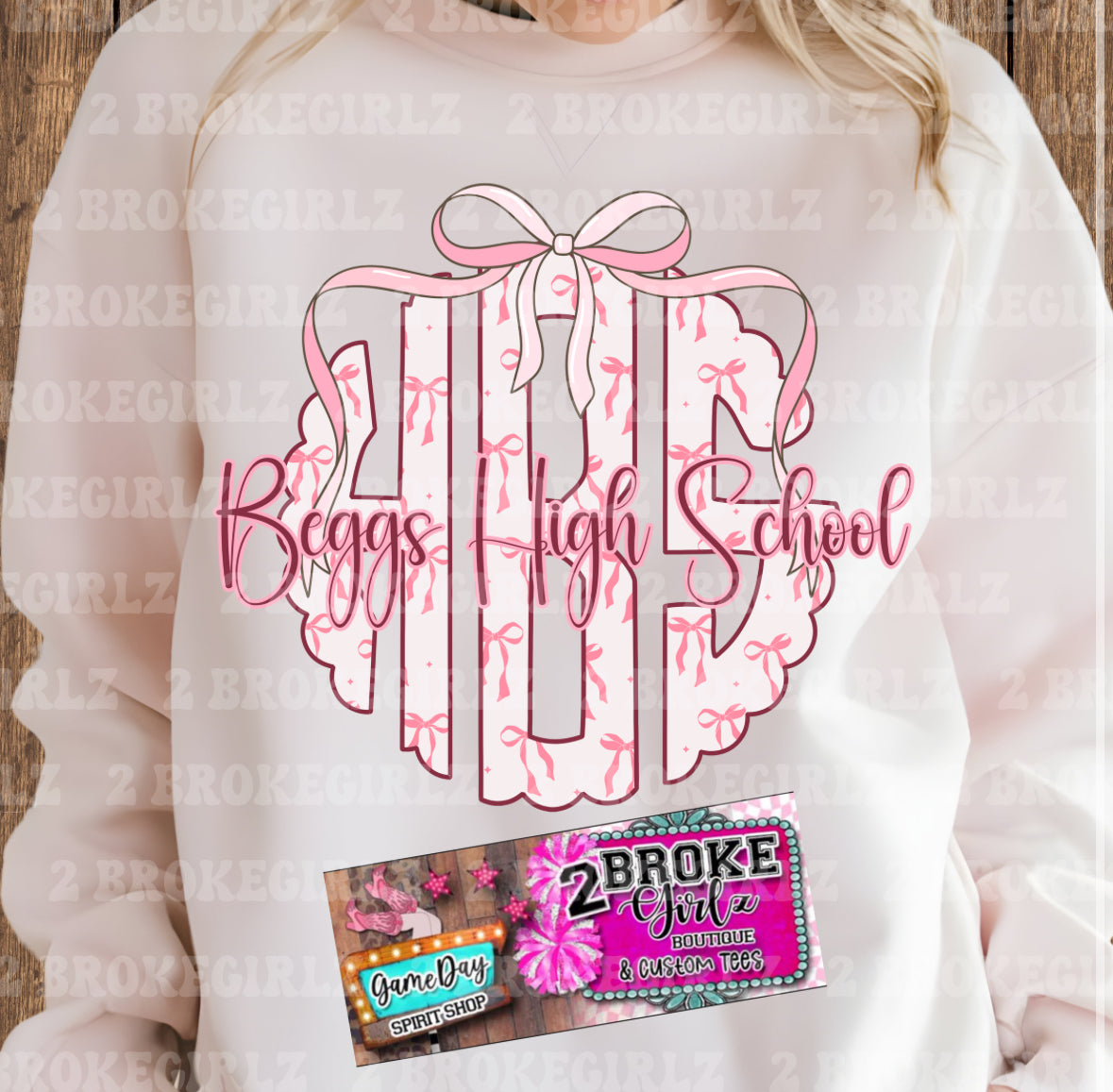 Beggs High School Coquette Bow- Tee or Crewneck