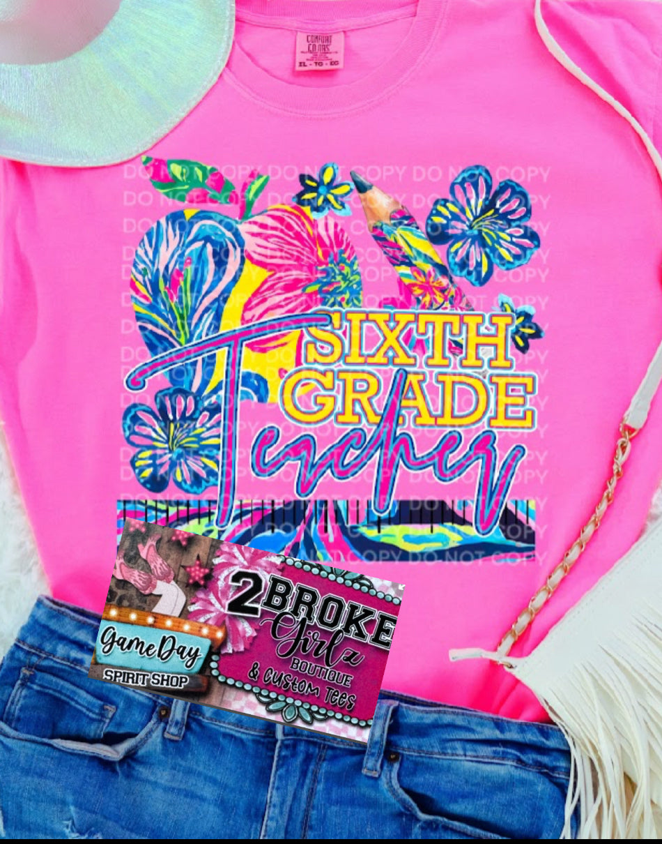 Custom Teacher Comfort Color Tee Pink or Pepper