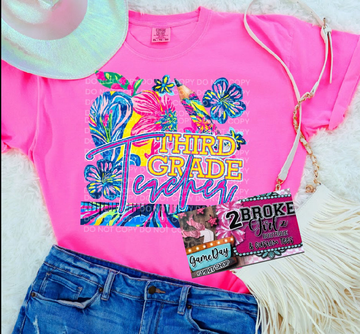 Custom Teacher Comfort Color Tee Pink or Pepper