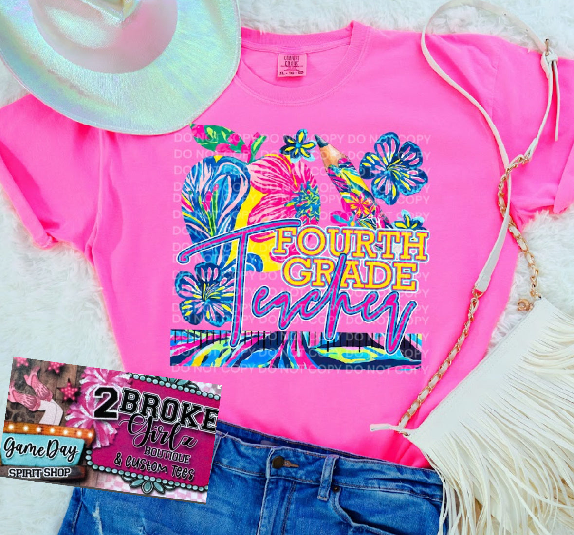 Custom Teacher Comfort Color Tee Pink or Pepper