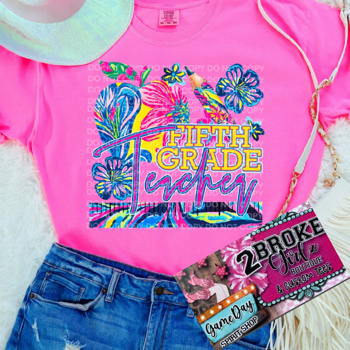 Custom Teacher Comfort Color Tee Pink or Pepper