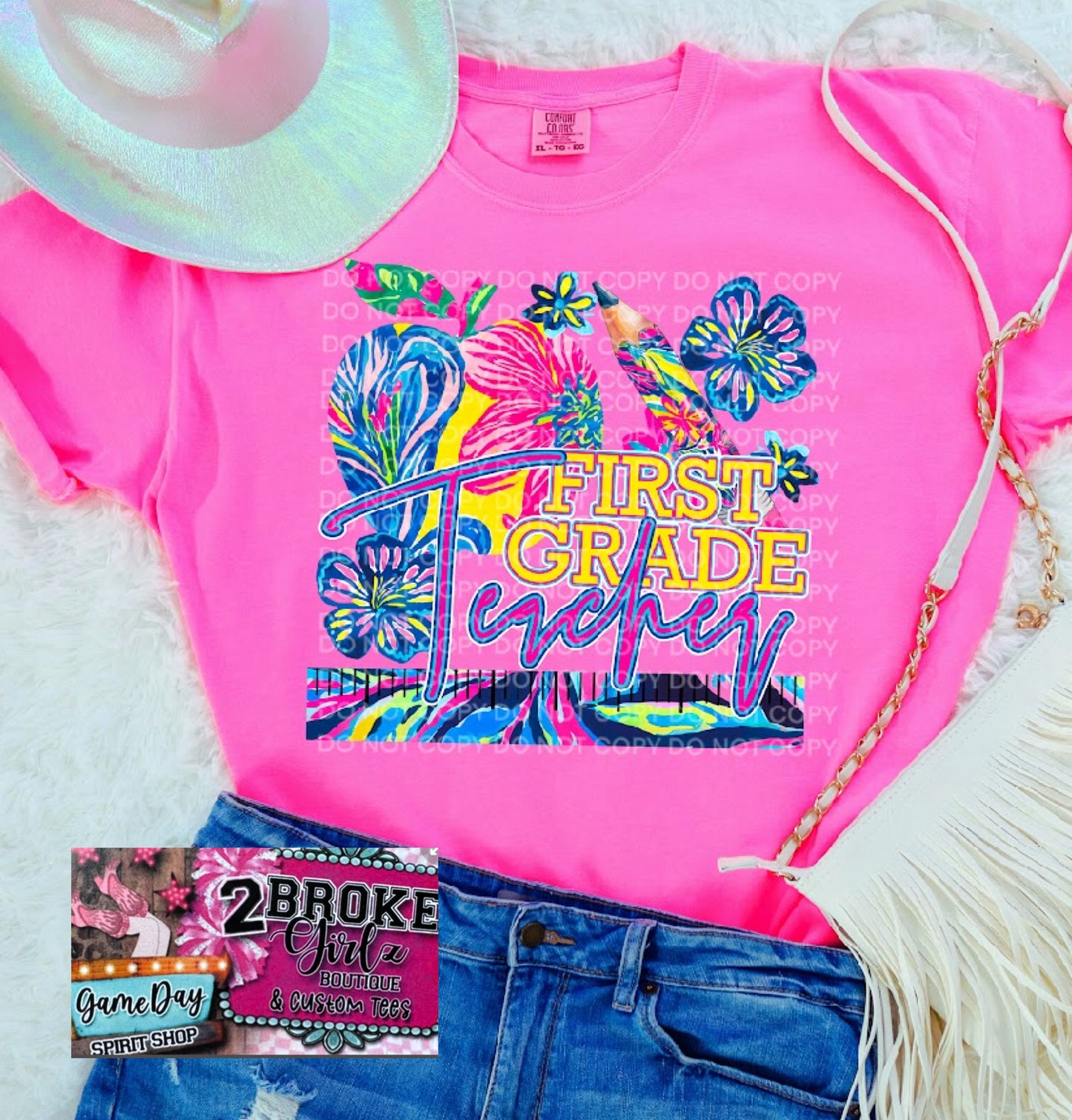 Custom Teacher Comfort Color Tee Pink or Pepper