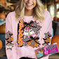 Spooky Checkered Pink Sweatshirt