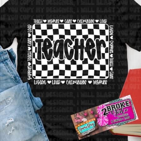 Teacher Checker Tee - VIP GROUP SALE