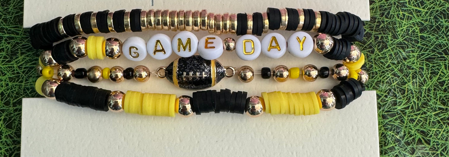 Black & Gold Game Day Bracelet