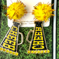 Black & Yellow Hypoallergenic Cheer Earrings