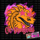 Go Dragons Retro Neon Star Eyes Digital PNG