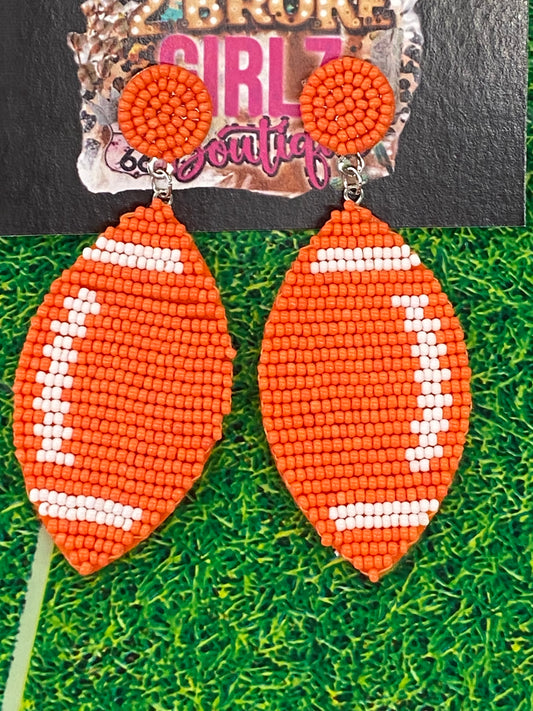 Hail Mary Orange Beaded Earrings